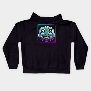 glitch gator art Kids Hoodie